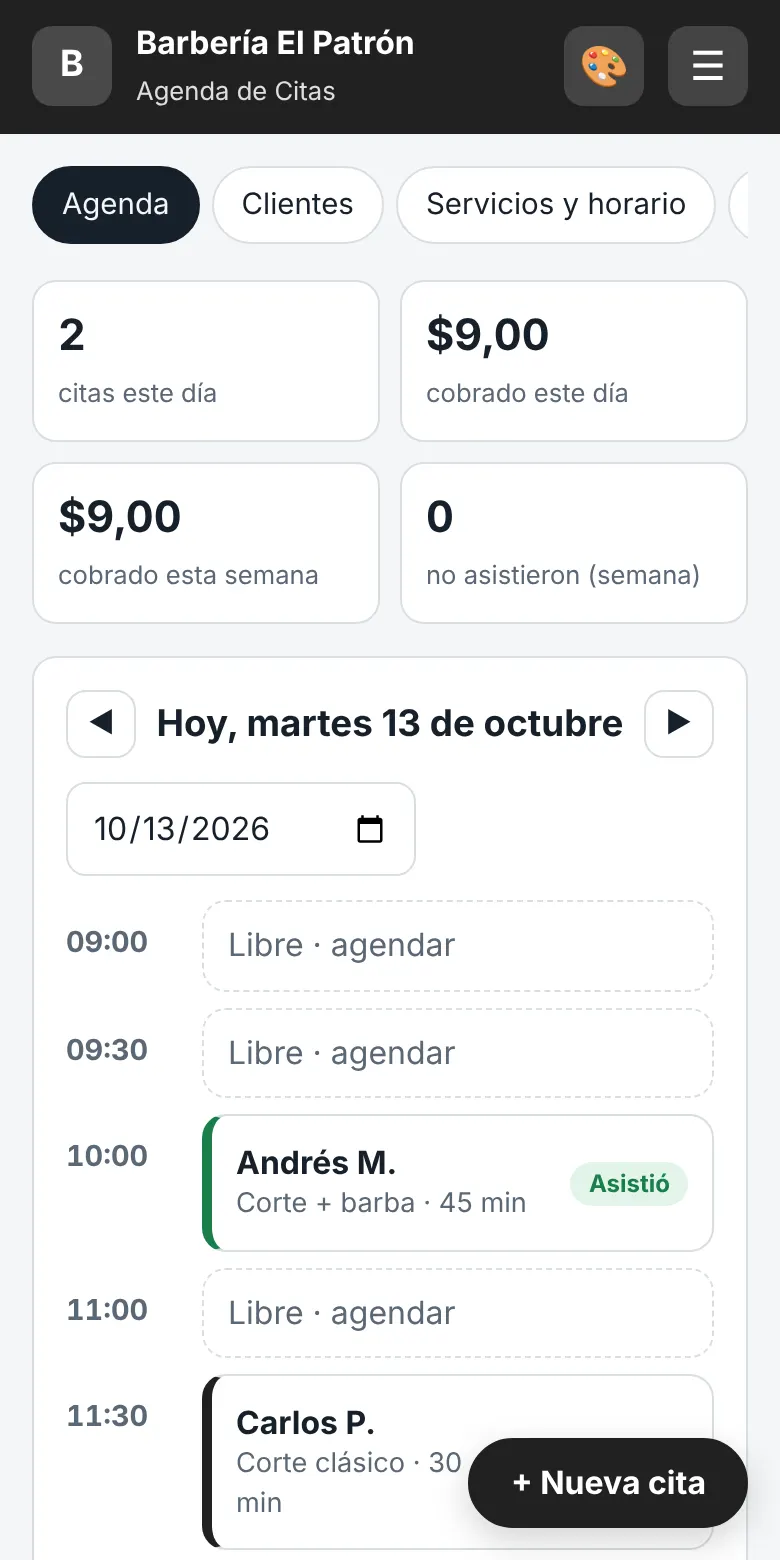Agenda de Citas de una barbería