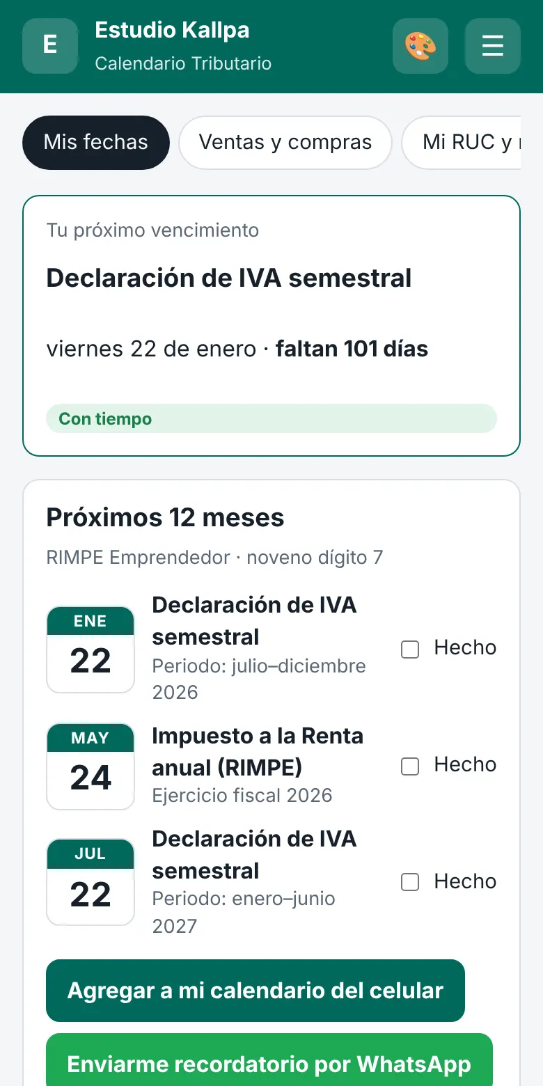 Captura de Calendario Tributario